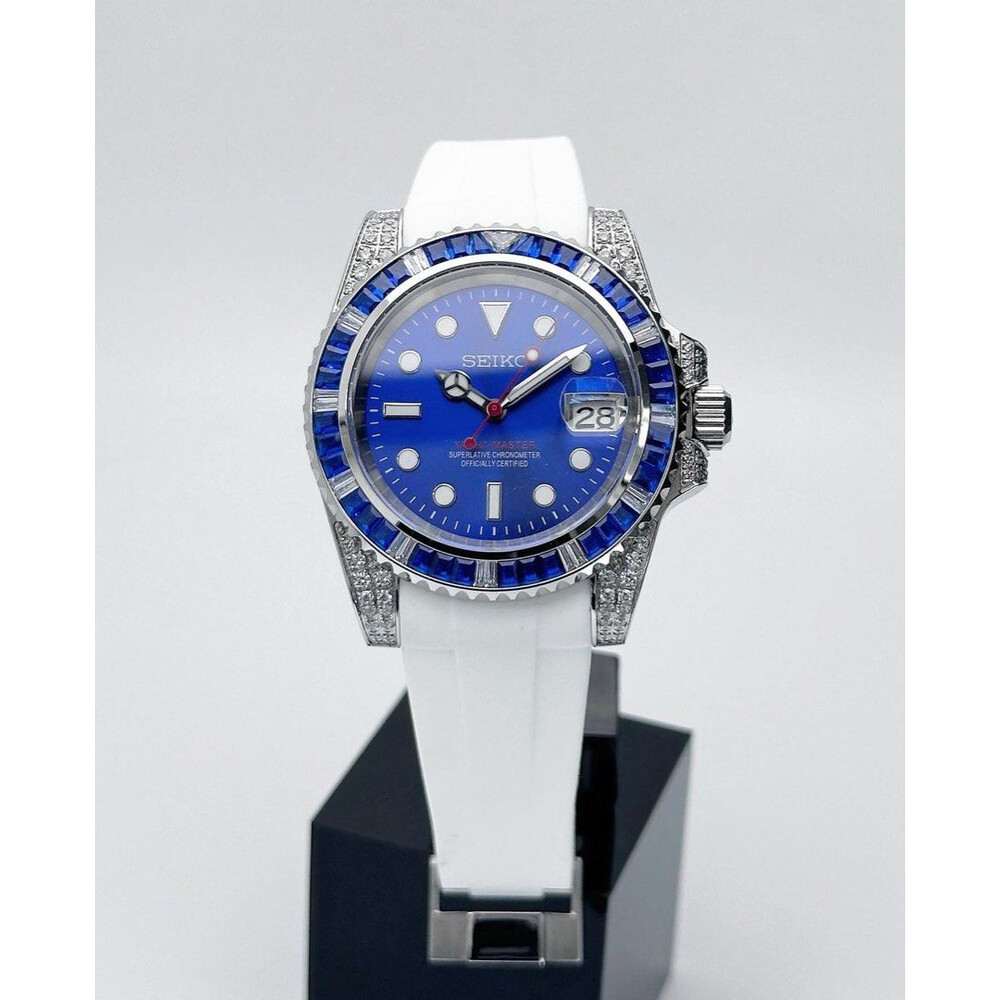 Custom Seiko Mod • Blue Diamond Yachtmaster • 40mm
